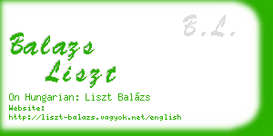 balazs liszt business card