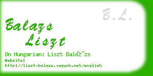 balazs liszt business card